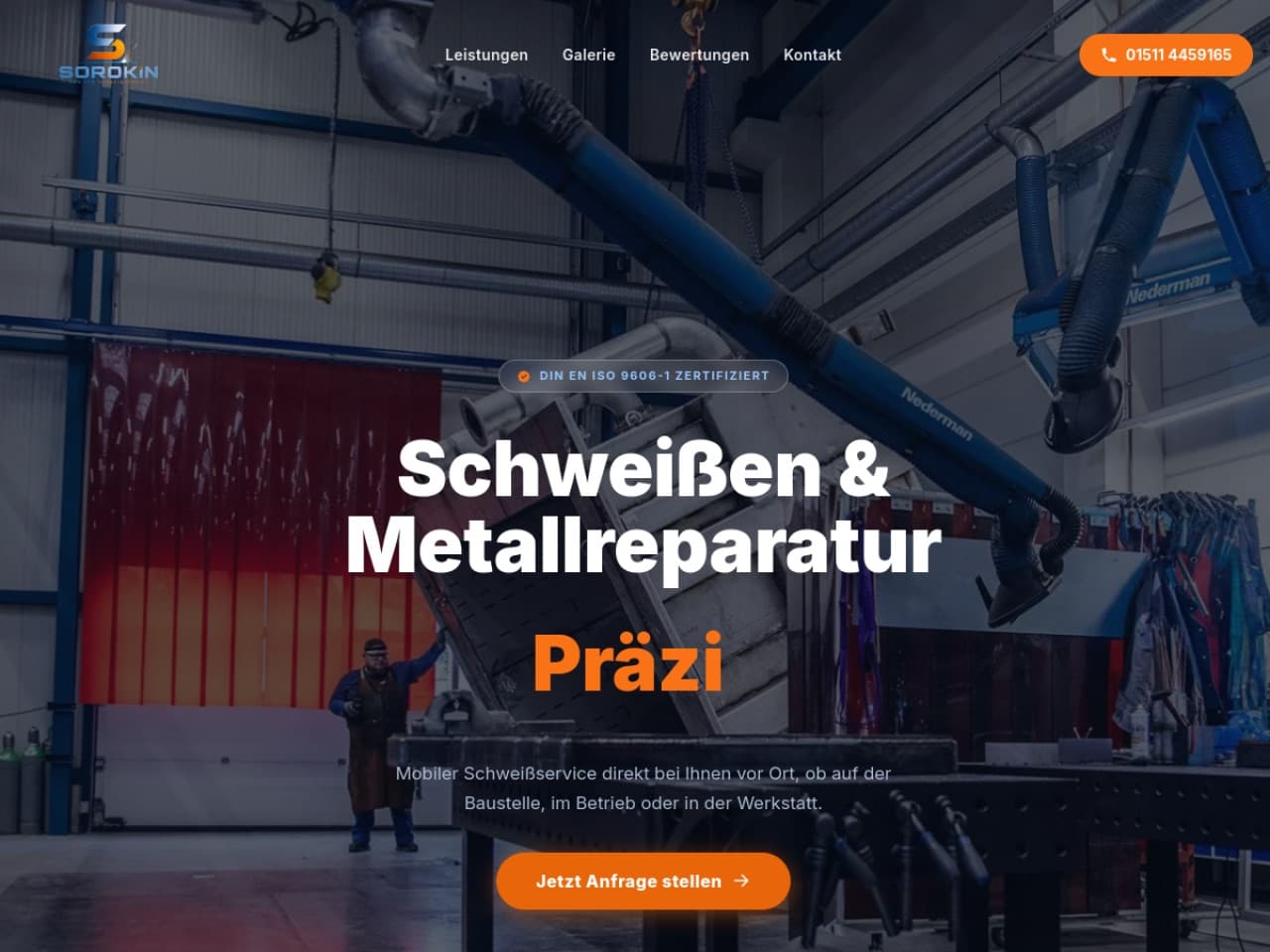 Website von SOROKIN Mobiler Schweißservice